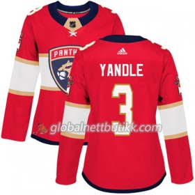 Florida Panthers Hockeydrakt Keith Yandle 3 2017-2018 Rød Adidas Authentic - Dame